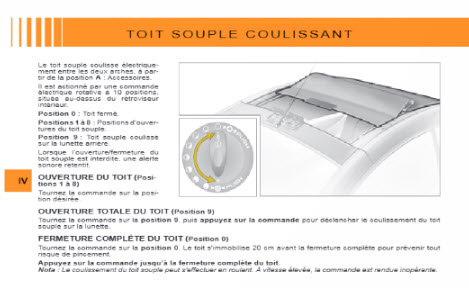 Toit souple coulissant