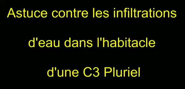 5 Astuces contre les infiltrations d’eau dans l’habitacle C3 Pluriel