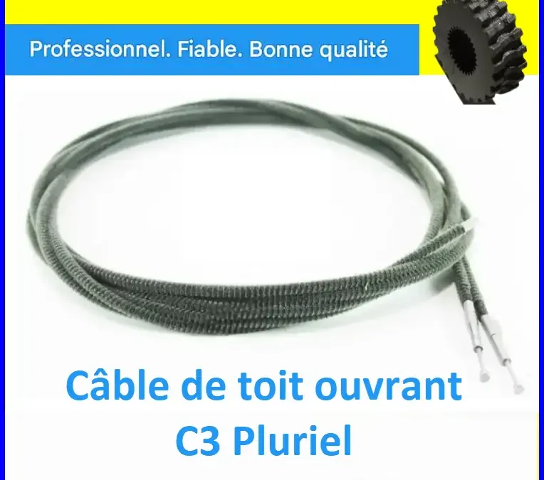 Pack 2 câbles et l&rsquo;engrenage pour le toit ouvrant C3 Pluriel
