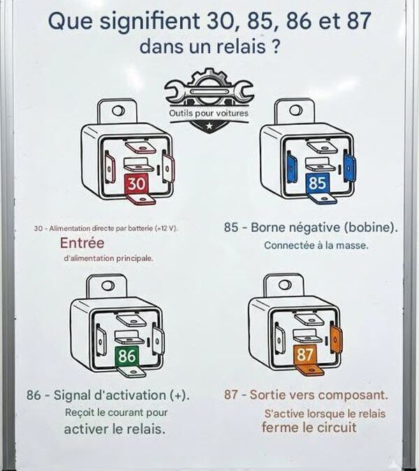 Que signifient 30, 85, 86 et 87 dans un relais ?